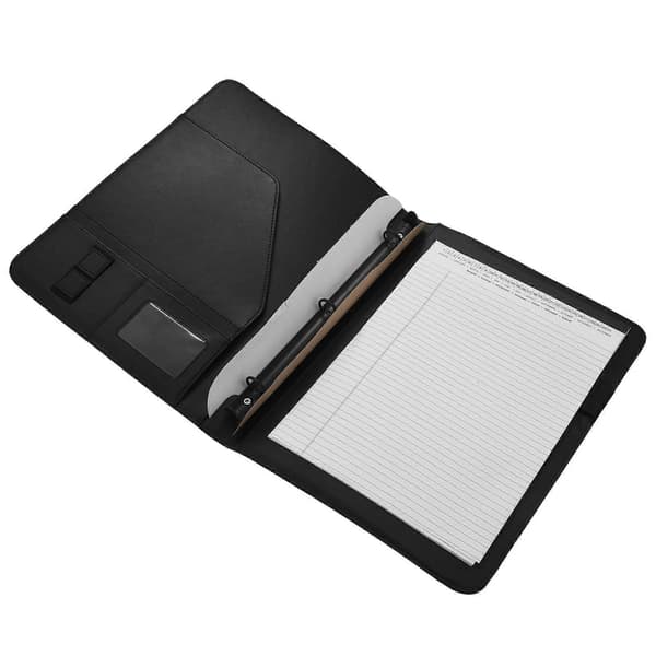 A4 Læder 3 Ring Portfolio Binder Business Binder Padfolio med Notesblok til Interview & Forretning
