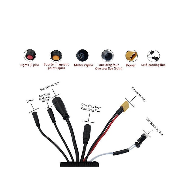 30A Tre-Mode Sinusbølge Ebike Controller til 36V 48V 750W1000W Elektrisk Cykel Motor Lithium Batt