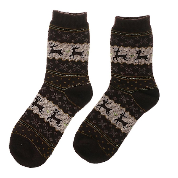 Dam Vinterstrumpor Julklapp Varma Ullstrumpor Brown