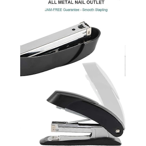 Enkel bordsstapler med klammer, kontorsbordsstapler, lättlastad ergonomisk bordsstapler