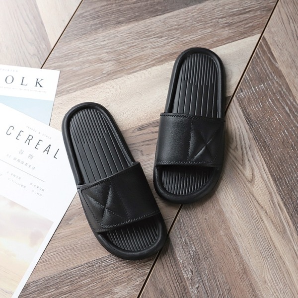 Sommar Dam Enfärgad Mjuk Sula Badrumstofflor Inomhus Halkfria Hemmaskor 038 Black 36-37