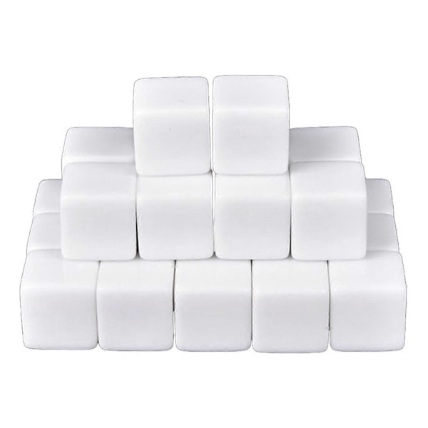16MM Hvite Akrylkuber Blank for , Telling Undervisning, Alfabet Tall Egendefinert Laging, 48 STK