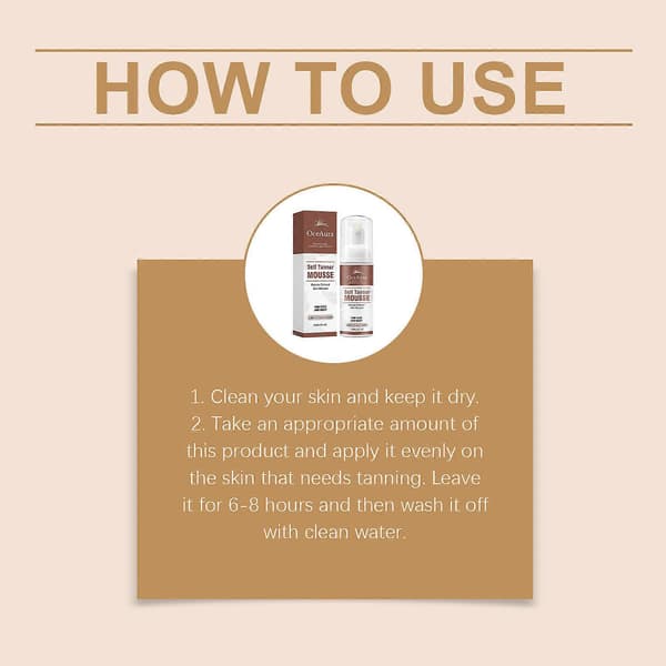 Selvbruner Mousse, 60 ml Bronzing Skum til Ansigt og Krop 2PCS