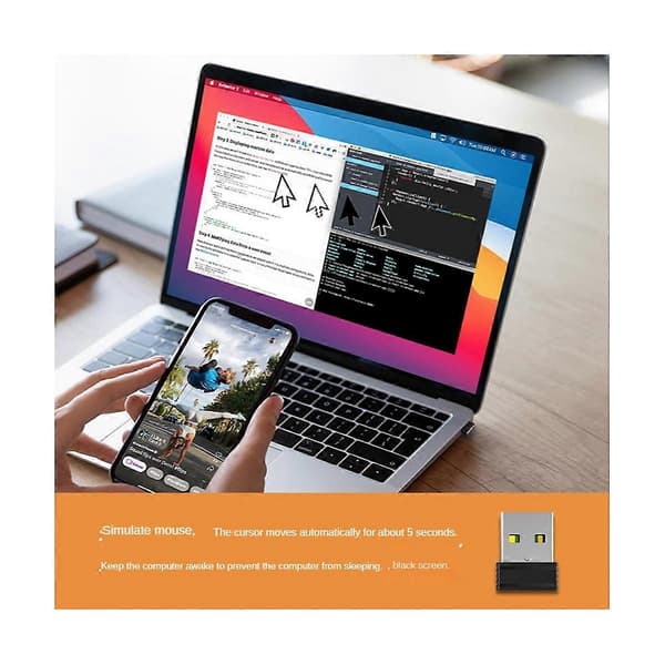 USB Muse Jiggler Usynlig USB Musebevæger Automatisk Muse Shaker Musebevægelsessimulator Hold