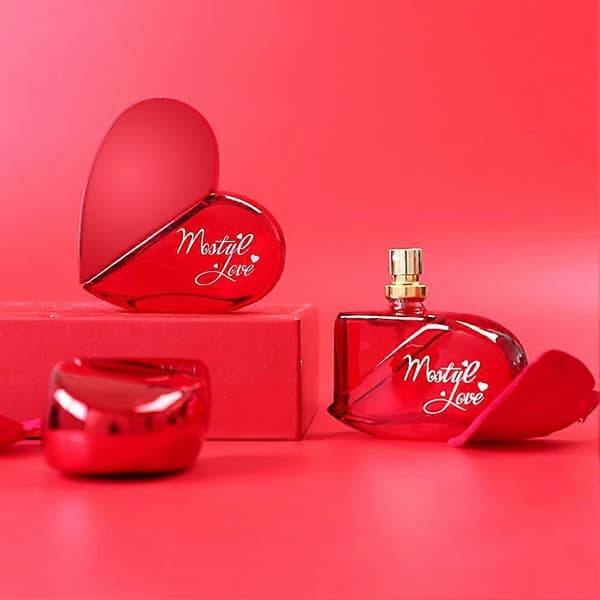 Hjerteformet parfume 50 ml blomsterfrisk til kvinder student Valentinsgave pink