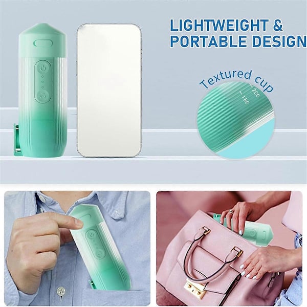 Portabel för tänder, resevänlig mini liten kompakt elektrisk oral irrigator, tandtråd, grön