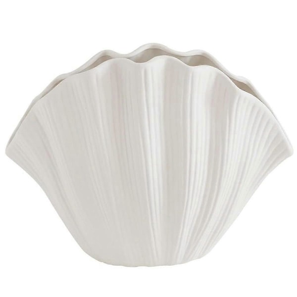 Nordisk Stil Skalformet Keramisk Vase Boligindretning Bordplade Kunstig Blomsterplanteholder Service Blomsterarrangement A