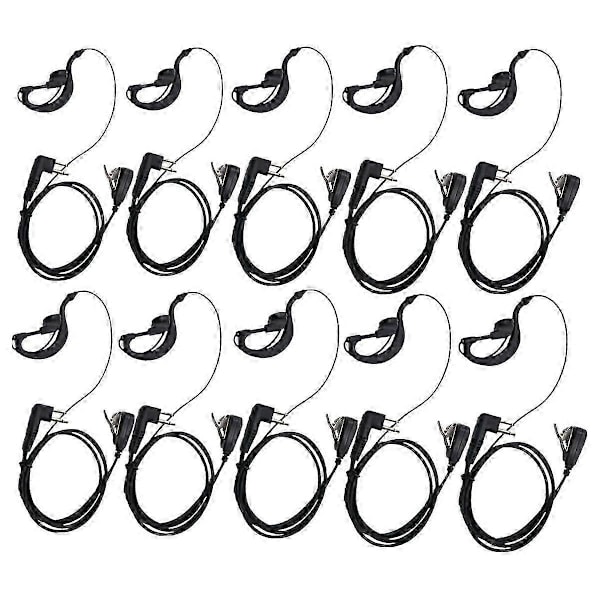 10 stk. G-formet ørepropp headset PTT med mikrofon 2-veis radio CP040 CP200 e øretelefon