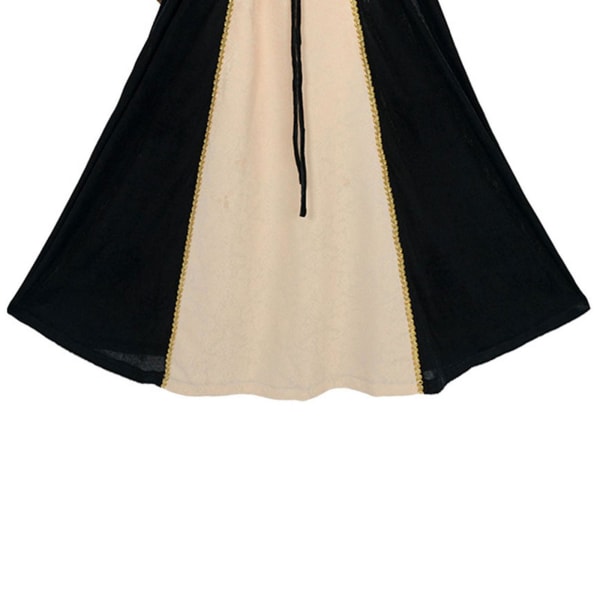 Vintage medeltida viktoriansk klänning renässans balklänningar klänningar kostym långärmad halloween kostym för kvinnor Black 2XL