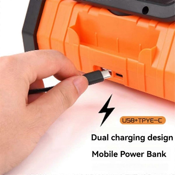 10000mAh Akulla Toimiva Tuuletin, Ladattava Koukulla ja Kirkkaalla LED-Valolla, Kaukosäädin, Ajastin, Automaattinen Oskillointi, Johdoton Tuuletin C
