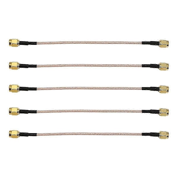 5 KPL SMA Uros - SMA Uros Pistoke RF-liitin Jatkojohto RG316 Koaksiaalihyppyjohto 15cm