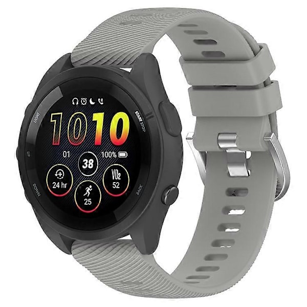 Kompatibelt för Garmin Forerunner 265 Silikon Armbandsur 22mm Korsrandigt Mjukt Sport Ersättningsarmband LightGrey