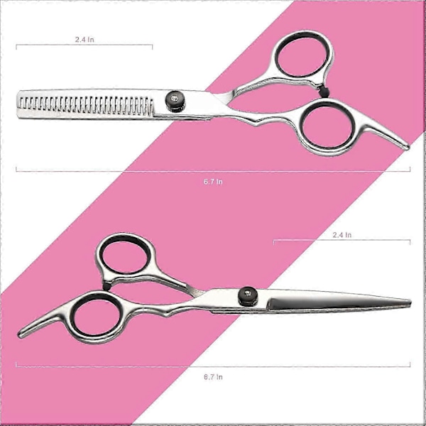DIY Hårklippningskit - Saxar för hårklippning och urtunning - Professionell barberarsax, vass hårklippningssax, hårklippningsset med läderfodral för hårklippning, 7 delar
