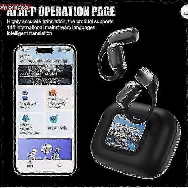 2025 Ai Oversætter Ørepropper 144+ Sprog Realtids Bluetooth Oversættelses Øretelefoner Trådløse