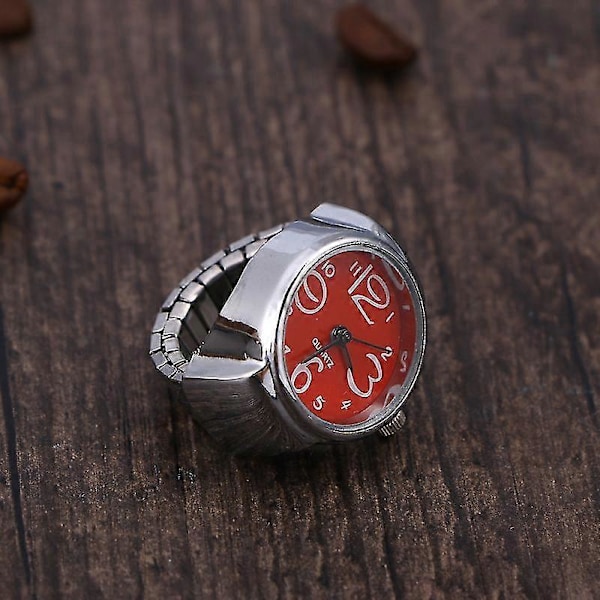Unisex Ringklocka Kreativ Elastisk Rostfritt Stål Fingerklocka Kvarts Klocka För Män Kvinnor Par (rosa)