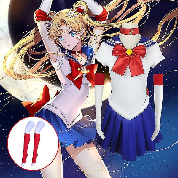 Anime Sailor Moon Cosplay Kostym Tsukino Usagi Uniform Dress Outfits Female 110