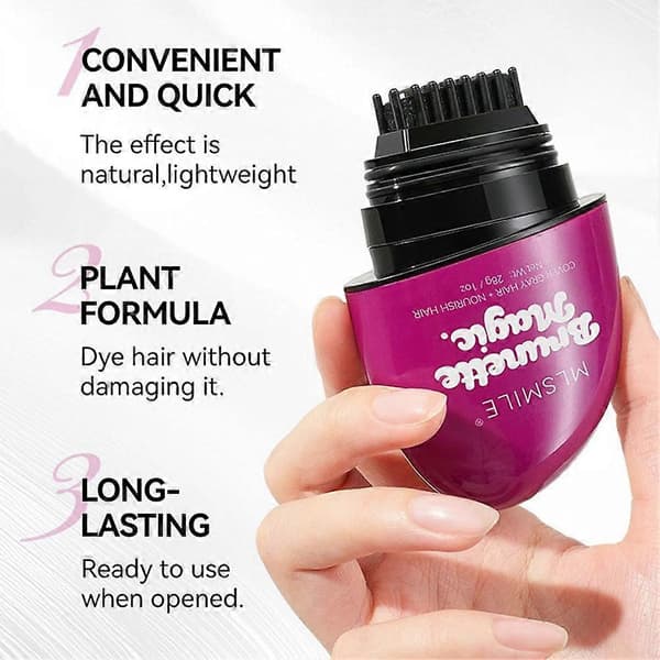 MLSMILE Tillfällig hårfärgspenna - Omedelbar gråhårstäckning & Örtbaserad Natural Black