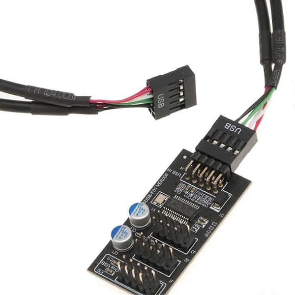 Moderkort USB 2.0 Header Splitter 9 Pin 1 till 3 Hona Förlängningskabel