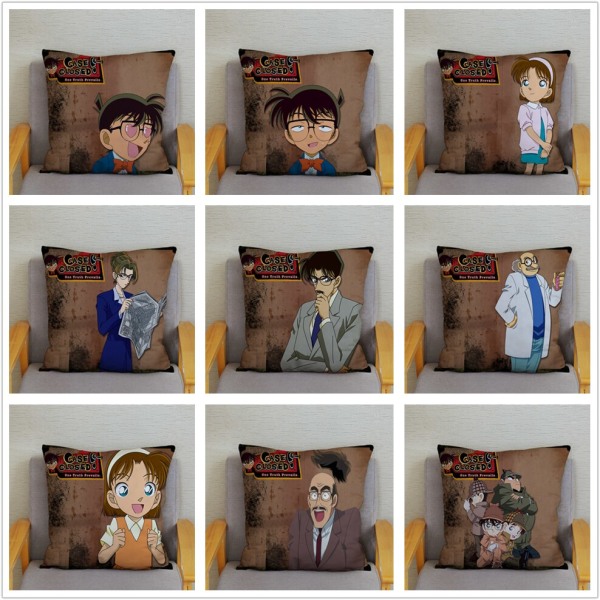 Japanilainen Anime Etsivä Conan -kuvioinen tyynynpäällinen, sarjakuvatyynyliina 4 450mm*450mm
