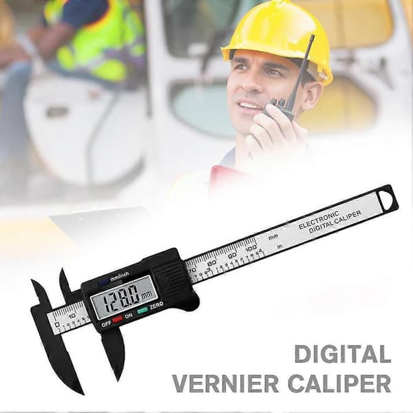 LCD Digital Vernier Caliper Mikrometer Måleverktøy Måler Linjal 100mm Svart