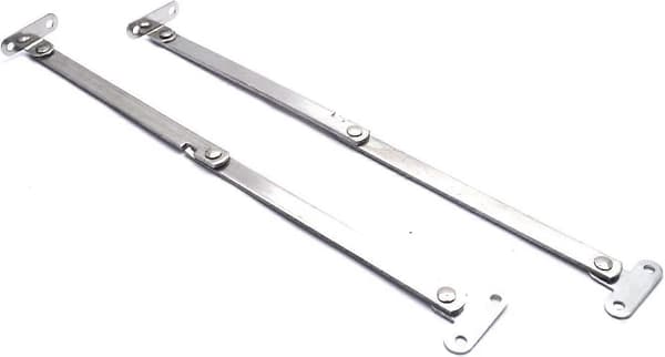 Roterbart vikbart lockstöd gångjärn i rostfritt stål för möbelskåp, 2-pack