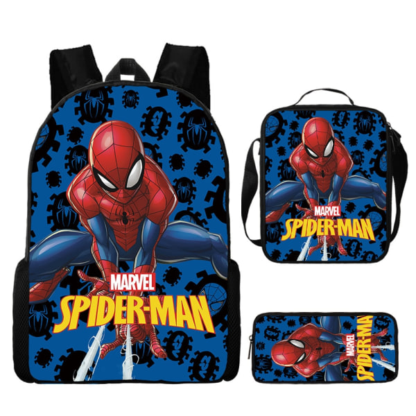 Sæt med 3 Disney Spiderman Rygsæk Børn Rygsæk Trykt Skoletaske Gave I Style