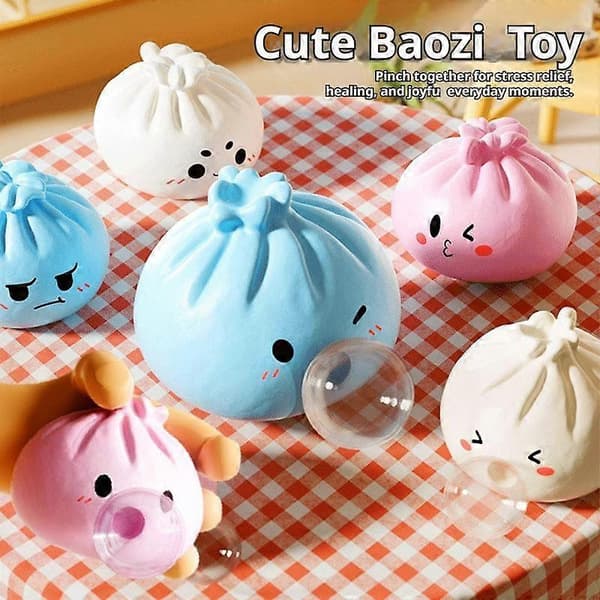 Dumpling Squeeze Toy - Stressavlastning, Snabb Återhämtning, 6.5cm, Silikon WhiteBubbles