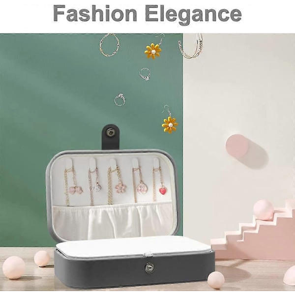 Rejsesmykkeskrin Mini Rejsesmykkeorganiser Smykkeorganiser Display Ring Øreringe Halskæde Armbånd (Sort)