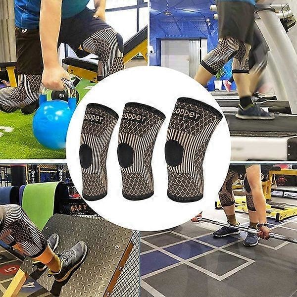 Koppar Knäkompressionsärm för Artritsmärta i Gym