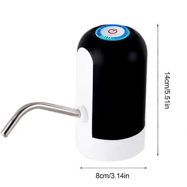 Vit/Svart Vattenflaskpump USB-laddning Automatisk Brytare Dricksvattendispenser Laddning Ett Klick Auto Sw