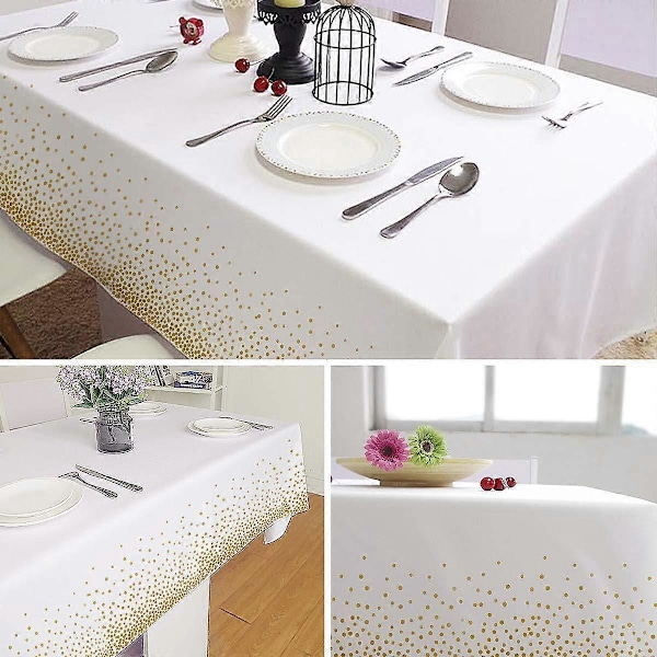 137 - 274 cm tan lille rund prik fødselsdag bryllup fest engangsdug Rose dug