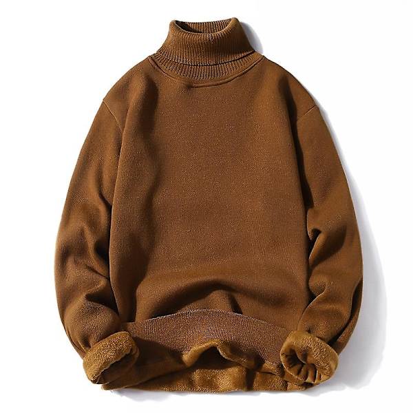 Talvi miesten fleece poolokauluspusero miehet 2022 uusi rento neule paksu poolopaita miesten merkki syksy kashmir O-kaula miesten topit Dark Red turtleneck S