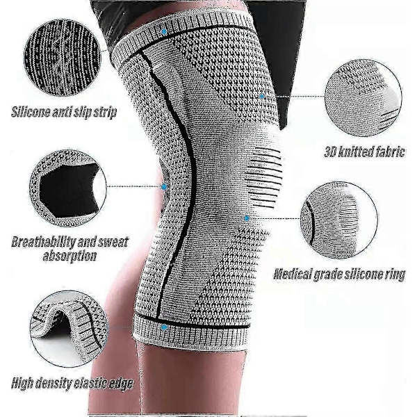 Polvikiputyynyt, Ultra Knee Elite -polvikompressiohiha silikoni- ja jousituella, lääketieteellinen polvilumpion suojapari XL