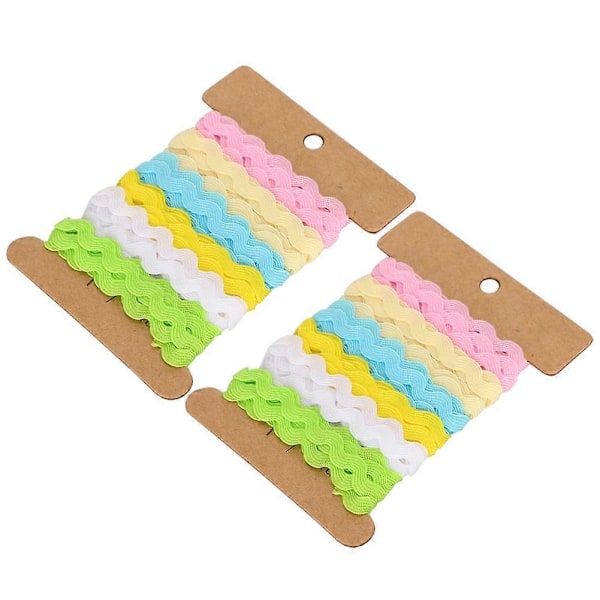 2 st Färgade Zigzag Band DIY Handgjort Material Tyg Hårtillbehör Sy Dekoration 8mm(2 )