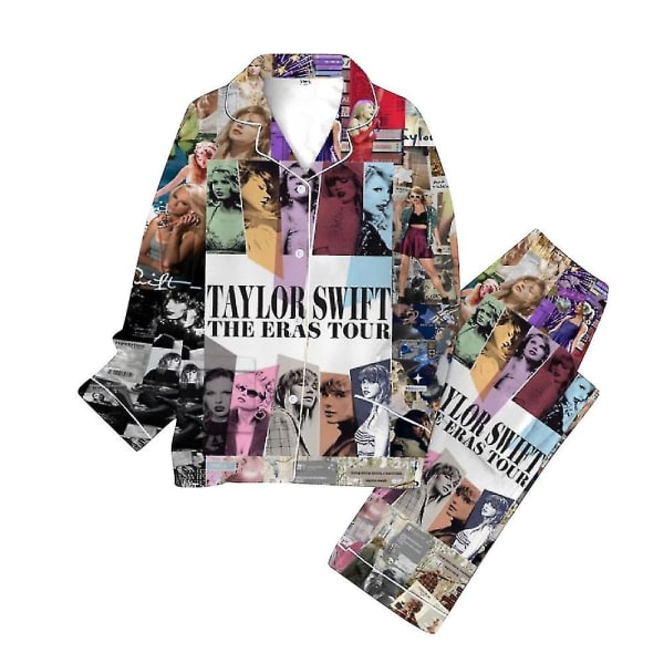 Taylor Swift Joulu Pyjamat Yöasut Naiset 1989 Paidat Ja Housut Pyjamasarjat Nappikiinnitys Swiftie Yöasut Fanituotteet Oloasut Lahja B L
