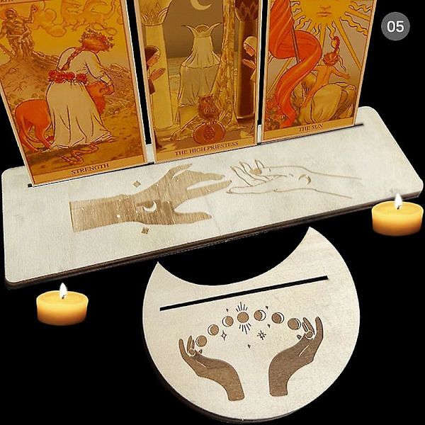 2/4 kpl puinen tarot-korttiteline noitien ennustustyökalujen esittelyteline alttarille N5