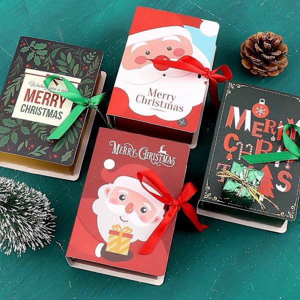 24 Stykker Julegodteribokser Xmas Kreative Papir Gaveeske