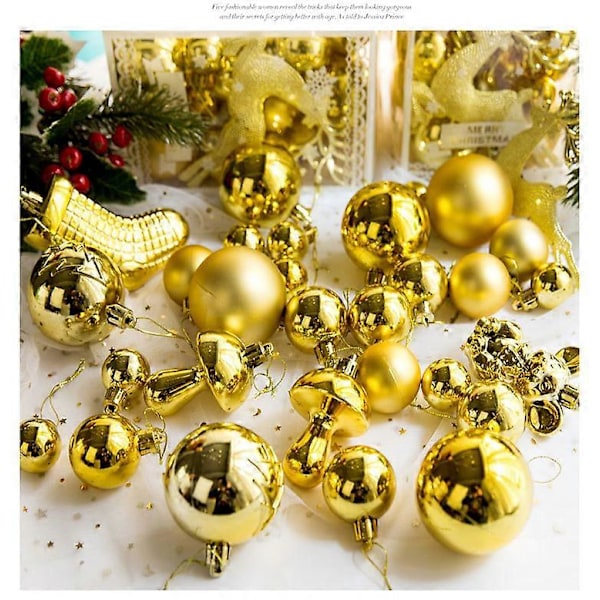 30 st Julgranskulor, Julgranskule-set (Guld), Dekorativa Julkulor, Julgranskule-prydnader, för Julgranshänge