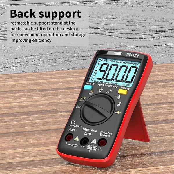 AN8009 Bakgrundsbelyst LCD Multimeter Testare Voltmeter Mätare