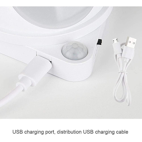 Nattlampa, USB Uppladdningsbar LED Rörelsesensorlampa Kroppsinduktion