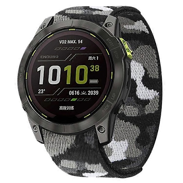 Kompatibel med Garmin Tactix 7 Pro / Fenix 7X / 6X Pro Erstatning Nylon Klokkereim 26mm Justerbar Borrelås Armbåndsrem Grey