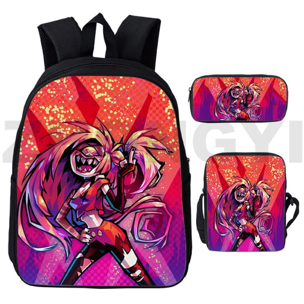 Tecknad Hazbin Ryggsäck Herr Sport Skolväska Set om 3 Hazbin3 3 Pcs Set 12 inch