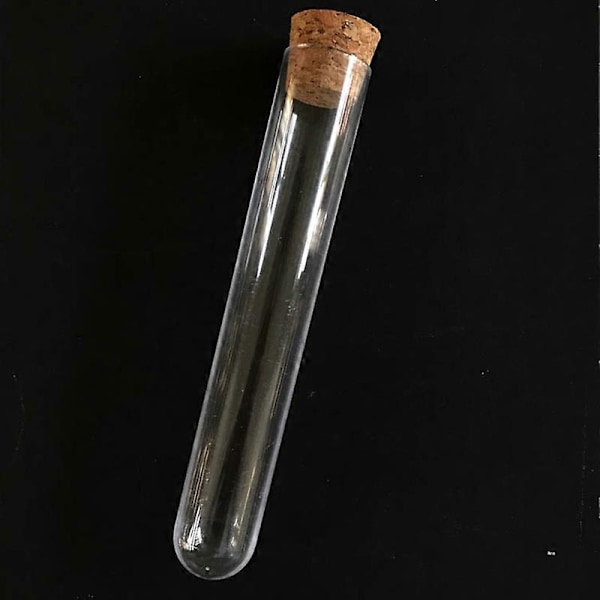50 st 20X150 mm 30 ml provrör i plast med kork, genomskinlig bröllopsgåva förpackningsrör