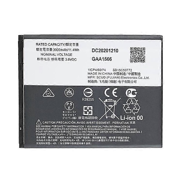 3.85V 3000mAh Batteriersättning (Kod: KC40) Kompatibel för Motorola Moto E6 Plus/E6s (2019)