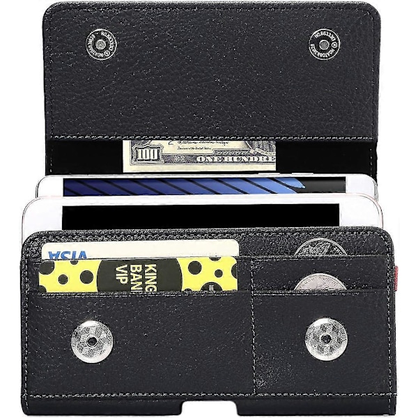 Dobbelt Horisontal Bælteclips Hylster 2 Mobiltelefon Lomme Etui Holder til iPhone XR / X /Xs Max /8 Plus