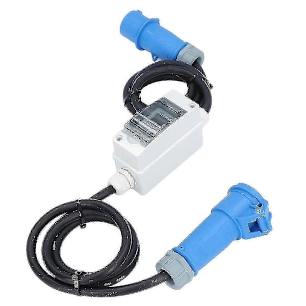 AC 220V 16A 3-pins CEE-kontakt med LCD Digital Måler Digital Strømmåler for Bobil Elektrisk Bil