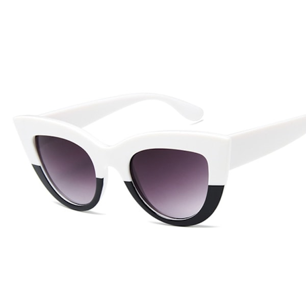 Cat Eye Mode Solglasögon Dam Retro Lyx Svarta Glasögon Solglasögon Dam UV407 Glasögonskärmar White black Style8