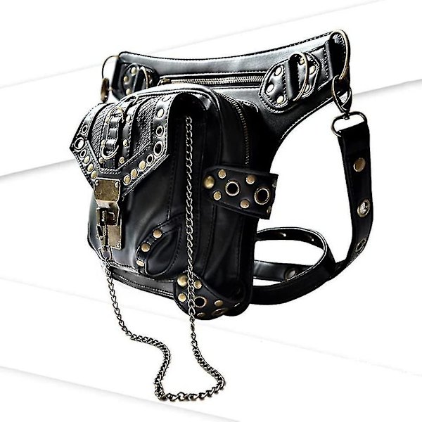 Retro Kvinder Mænd Gotisk Rock Læder Steampunk Taske Steam Punk