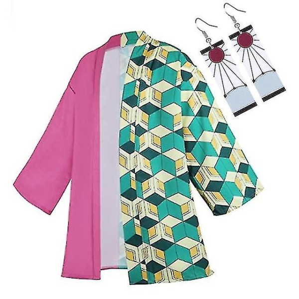 Bästa Rabatt Anime Cosplay Kostym Demon Slayer Kimetsu No Yaiba Haori Kimono Agatsuma Zenitsu Kochou Shinobu Sommarjacka Skjorta Anime Kläder G XXS