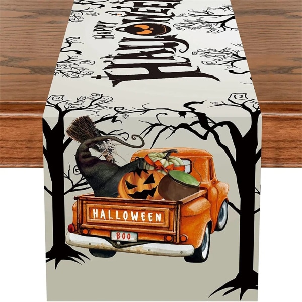 Goblin Halloween bordsflagga, svart skog bordslöpare, Thanksgiving Jack-o '-Lantern, festliga köksdekorationer ZQQ8979 (1) 200-33cm 78-13inch